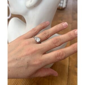 🆕 Diamond CZ Hematite Plating Ring